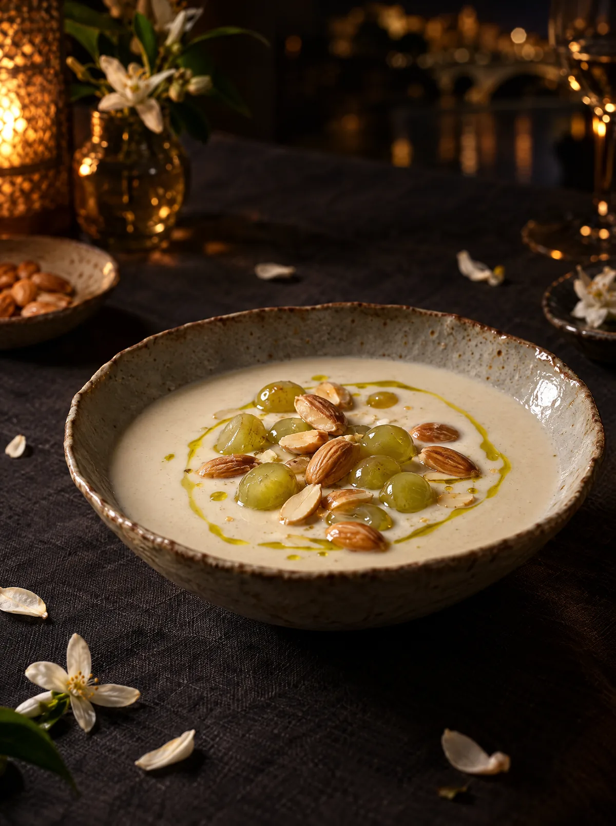 Ajoblanco con uva moscatel y almendra marcona